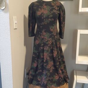 Vintage 1980,Joni Blair Of California, Floral Black Dress, Size 3